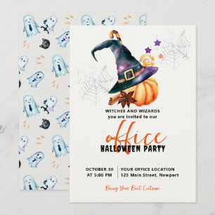 Halloween Office Party Business Corporate Pumpkin Inbjudningar