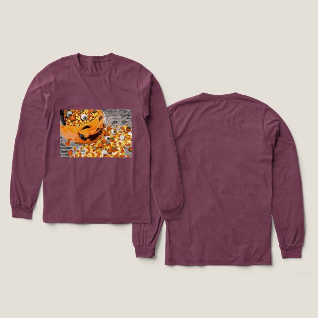 Halloween-ögonbollar godis t shirt (Design framsida och baksida)