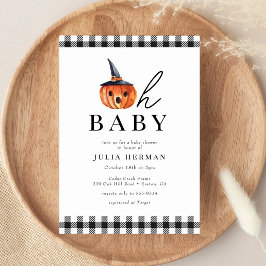 Halloween Oh Baby Black Play Baby Shower Inbjudningar