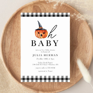 Halloween Oh Baby Black Play Baby Shower Inbjudningar