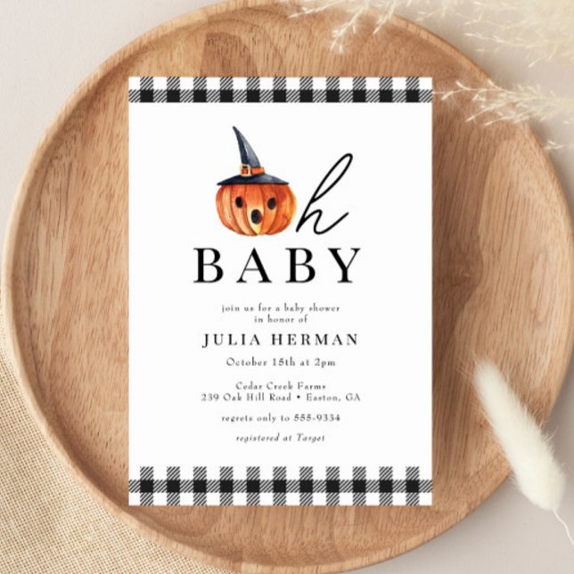 Halloween Oh Baby Black Play Baby Shower Inbjudningar (Skapare uppladdad)