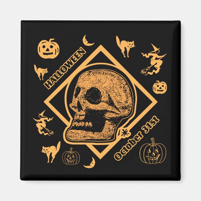 Halloween Oktober 31a Collage Magnet (Framsidan)