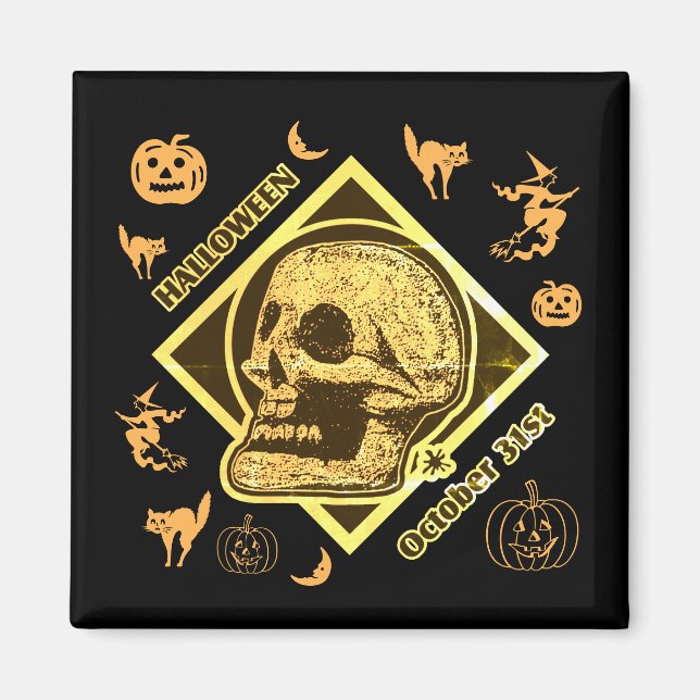 Halloween Oktober 31a Collage Magnet (Framsidan)