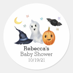 Halloween Oktober Baby Shower Spöke Buu Runt Klistermärke