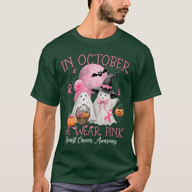 Halloween Oktober Bär Rosa T Shirt (Framsida)