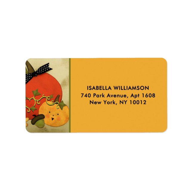 Halloween Oktober Pumpa Adressetikett (Framsidan)