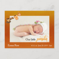 Halloween Oktober Pumpkin Birth-meddelande
