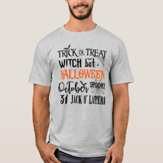 Halloween - Oktober - Vikttext T Shirt