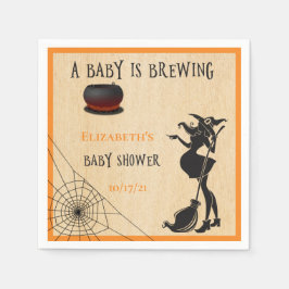 Halloween Oktober Witch Brewing Baby Shower Pappersservett