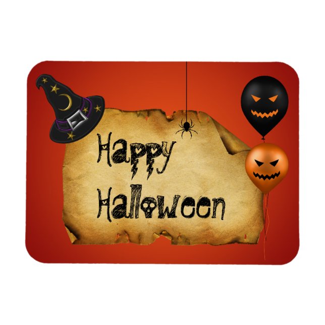 Halloween Old Parchment Hälsning Magnet (Horisontell)