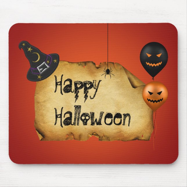 Halloween Old Parchment Hälsning Musmatta (Framsidan)