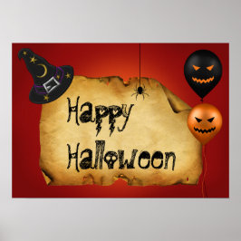 Halloween Old Parchment Hälsning Poster