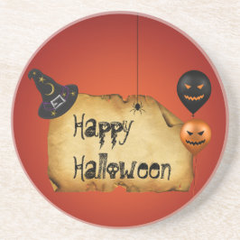 Halloween Old Parchment Hälsning Underlägg Sandsten