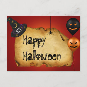 Halloween Old Parchment Hälsning Vykort