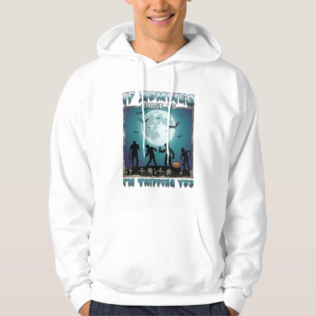 Halloween Om zombier jagar oss_1 Hoodie (Framsida)