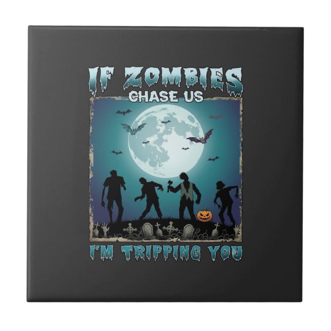 Halloween Om Zombies Jagar Oss_1 Kakelplatta (Framsidan)