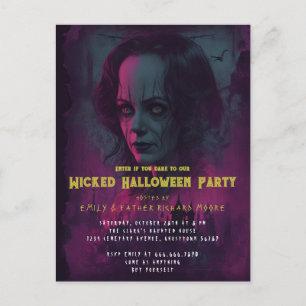 Halloween ond cirkus clown fest inbjudan