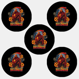 Halloween Ond skalle, Pumpa Klistermärke