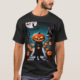 Halloween-ondskefullt pumpa t-shirt