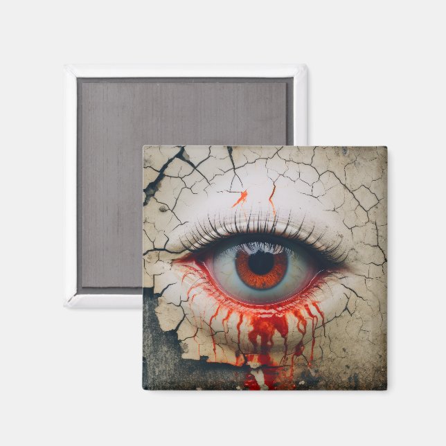 Halloween One Öga som Gråter blod Magnet (Front/Back)