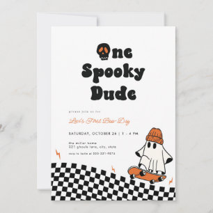 Halloween One Spooky, första födelsedag Inbjudan