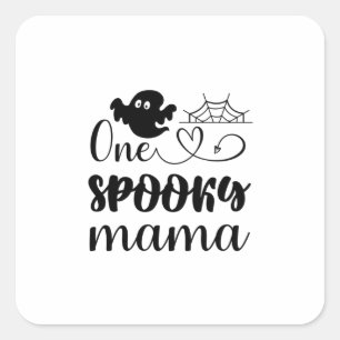 Halloween One Spooky Mamma Birthday Fyrkantigt Klistermärke