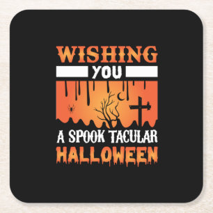 Halloween önskar dig en taloky Halloween Underlägg Papper Kvadrat