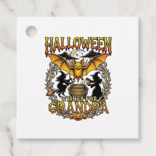 Halloween Önskar Farfar Fladdermus Häxor Kittel_1 Gåvor Etiketter