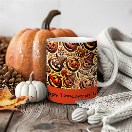 Halloween önskemål orange brun snyggt kaffemugg