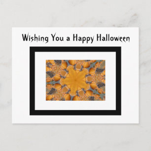 Halloween Önskemål Orange Pumpkin Kaleidoscope Bla Vykort