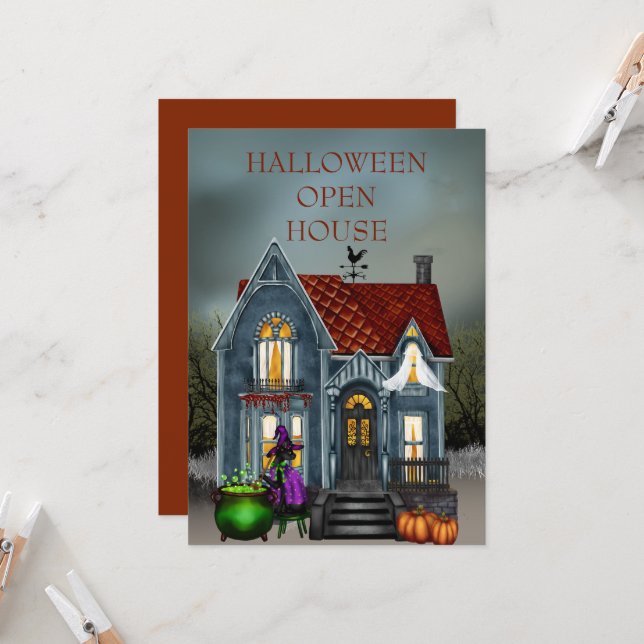 Halloween Open House-inbjudan Inbjudningar (Fram/Back In Situ)