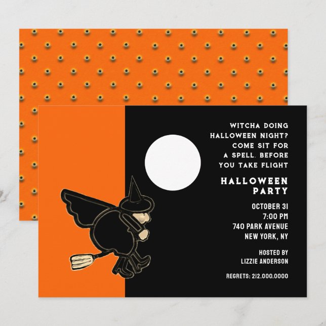 Halloween Open House Invitation Inbjudningar (Fram/baksida)