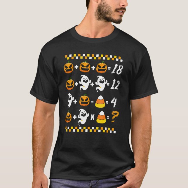 Halloween-operationsorder Quiz Math Teacher pu T Shirt (Framsida)
