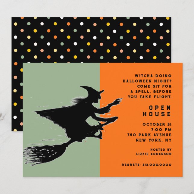 Halloween Öppet Hus Inbjudningar (Fram/baksida)
