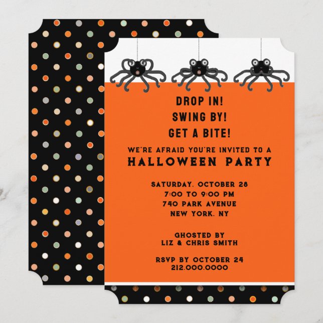 Halloween Öppet Hus Inbjudningar (Fram/baksida)