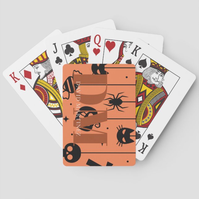 Halloween-Orangar och  Initialer-spelkort Casinokort (Baksidan)
