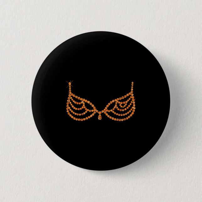 Halloween Orange BH Design Kostym Show Flickor  Knapp (Framsida)