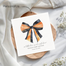 Halloween Orange Black Coquette Bow Baby Shower Pappersservett