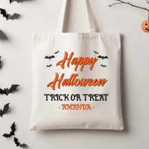 Halloween Orange Black Fladdermus Bus eller godis