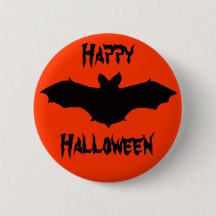 Halloween Orange Black Fladdermus-knapp Knapp