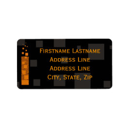 Halloween Orange Black Grått Squares Fire Torch Ar Adressetikett
