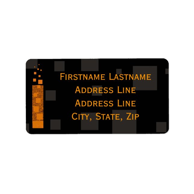 Halloween Orange Black Grått Squares Fire Torch Ar Adressetikett (Framsidan)