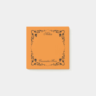 Halloween Orange & Black Magic Kant Anpassad Post-it Block
