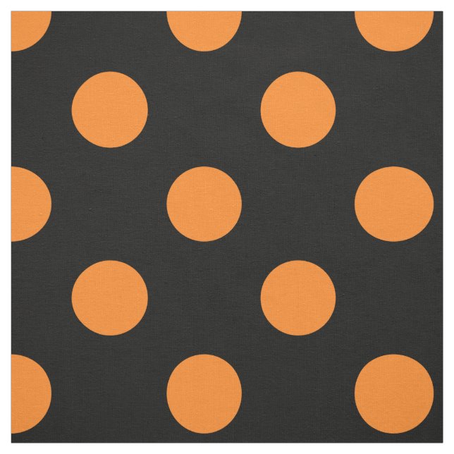 Halloween Orange Black Polka Dot Tyg (Provkarta)