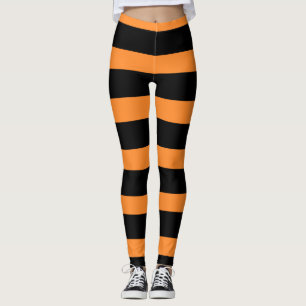 Halloween Orange Black Rand Leggings