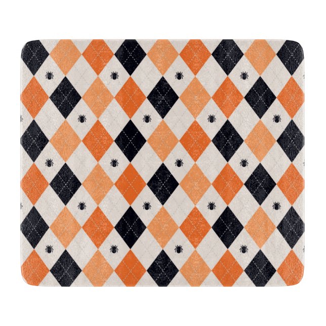 Halloween Orange & Black Spider Argyle Mönster (Framsidan)