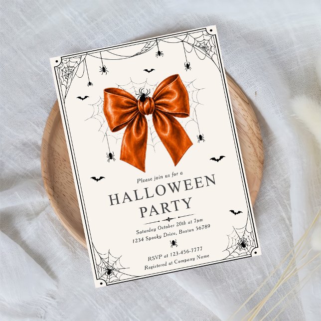 Halloween Orange Bow Inbjudan Mall (Skapare uppladdad)