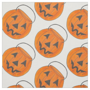 Halloween Orange Bus eller godis Pumpkin Bucket Tyg