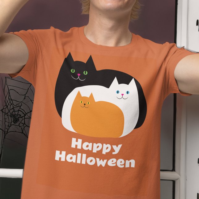 Halloween Orange Cats T Shirt (Skapare uppladdad)