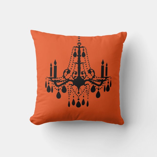 Halloween Orange Chandelier Pillow Kudde (Framsida)